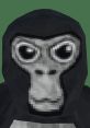 Pixelated gorilla character wearing a black hood, iconic in the Gorilla Tag game, showcasing unique virtual design.