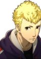 Ryuji Sakamoto from Persona 5, featuring his iconic yellow hair and casual style, in the English dub version.