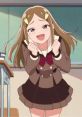 Cheerful girl in a school uniform excitedly expressing joy, embodying themes of friendship in Kitsunezaki (Wonderful Pretty Cure).