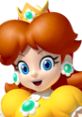 Princess Daisy from Mario Kart 7, featuring her iconic yellow dress and vibrant crown, radiating excitement.