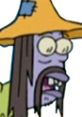 Hillbilly character from SpongeBob SquarePants Movie with a surprised expression and a distinctive yellow hat.