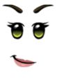 Expressive cartoon face with green eyes and a playful smile, perfect for TikTok AI voice content creation.