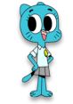 Cheerful Nicole Watterson in a school uniform, embodying fun and playful spirit from the animated series "The Amazing World of Gumball.