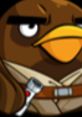 Mace Windu-inspired Angry Bird with a determined expression, showcasing a lightsaber and a Jedi cloak.