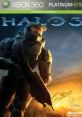 Cover art of Halo 3 featuring a Spartan character holding a weapon against a dramatic sunset background.