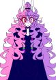 Onii Moon from Precure with long pink and purple hair, adorned in a dark outfit, embodies magical girl aesthetics.