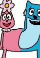 Colorful cartoon character duo with flower and playful expressions, linked to Foofdee and Otto's fun musical adventures.