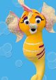 Piper the Seahorse, a cheerful yellow character with sparkly fins, swimming in a colorful underwater scene.