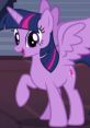 Twilight Sparkle, the beloved character, smiles cheerfully in this colorful scene, perfect for fans of Japanese subs.