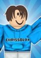 Character in a blue hoodie with "CHRISSBLOX" text, showcasing a playful expression and colorful background.