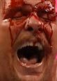 Stone Cold Steve Austin passionately reacts with a fierce expression, blood streaming down his face during an intense match.