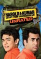 Harold & Kumar Escape from Guantanamo Bay poster featuring the duo in orange jumpsuits, captured in a humorous moment.