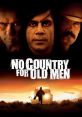 Iconic poster of "No Country for Old Men" featuring intense characters and a dramatic desert landscape.