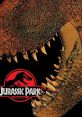 Tyrannosaurus Rex teeth and Jurassic Park logo, showcasing the thrill and danger of classic dinosaur imagery.