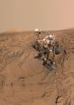 Curiosity rover on Mars explores the rocky terrain, capturing valuable data about the planet's surface and geology.