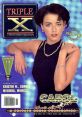 Cover of Triple X magazine featuring a glamorous model named Carol, showcasing 90s fashion and style in vibrant colors.