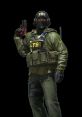 FBI agent in tactical gear holding a pistol, ready for action in a Counter-Strike environment.