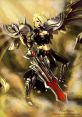 Pentakill character in a fierce pose wielding a sword, showcasing metallic armor and a powerful visual presence.