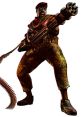 Ganado from Resident Evil 4 wielding a heavy machine gun, showcasing the intense action of the game.