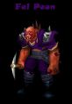 Fel Peon from Warcraft 3, featuring a fierce design with purple armor and a pickaxe, showcases the game's unique character style.