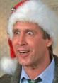 Clark Griswold in a festive Santa hat, showcasing his iconic holiday excitement and comedic charm.