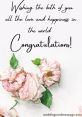 Wishing love and happiness to the couple with beautiful pink flowers and heartfelt congratulations for their union.