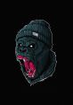 Stylized gorilla head with fierce expression, wearing a beanie, inspired by the vibe of Gorilla Tag.