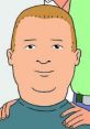 Bobby Hill with a neutral expression, wearing a blue shirt, showcasing his distinctive character design from the series.