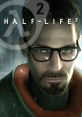 Gordon Freeman’s intense gaze in Half-Life 2, showcasing his iconic look with glasses and the Lambda logo behind him.