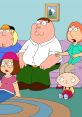 Chris Griffin and family sitting together in the living room, showcasing their unique personalities from Family Guy.