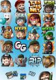 Colorful collection of gaming emotes featuring expressive characters and popular phrases like "HYPE," "REKT," and "GG.