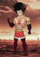 Luffy in Gear transformation, showcasing a muscular form with intense expression against a dramatic background.