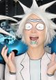 Cosplay of Morty with exaggerated facial expressions, vibrant white hair, and creative body paint design showcasing his iconic features.