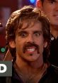 White Goodman from Dodgeball with a fierce grin, showcasing his iconic mustache and confident personality.