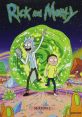 Rick and Morty season 1 cover featuring Rick Sanchez and Morty Smith emerging from a portal, set in a colorful landscape.