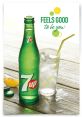 Refreshing 7UP bottle next to a glass of fizzy soda, promoting the tagline "Feels Good to Be You.