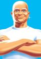 Mr. Clean smiling confidently, showcasing a spotless image, promoting cleanliness and shine, perfect for the Mr. Clean advert.