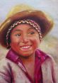 Smiling Chiquillo wearing a colorful hat and traditional clothing, capturing the joy of childhood in vibrant colors.