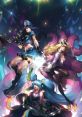 Dynamic characters from League of Legends showcasing vibrant outfits and magical powers in a colorful background.