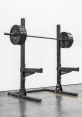 Heavy-duty power rack with weightlifting bar and plates for strength training and home gym setups. Ideal for Sml workouts.