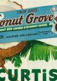 Vintage Coconut Grove cereal packaging featuring twin bars and tropical design, emphasizing luscious bittersweet coating.