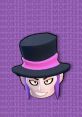 Mortis character design featuring a spooky face, black hat, and purple background, popular in gaming communities.