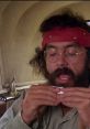 Cheech & Chong character preparing a prank call, showcasing their classic humor and iconic stoner antics in a vintage setting.