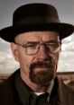 Walter White in signature hat and glasses, embodying a complex character from the iconic series Breaking Bad.