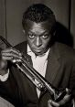 Portrait of a jazz musician holding a trumpet, showcasing intense expression and musical passion in black and white.