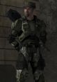 Sergeant Pete Stacker stands in tactical armor, showcasing his leadership in the Halo universe with a confident stance.