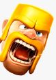 Angry Barbarian character from Clash of Clans, showcasing passionate expression and iconic yellow hair and beard.