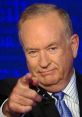 Bill O'Reilly smiles while pointing, embodying a playful yet assertive attitude in a well-known prank call moment.