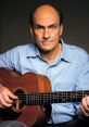 Folk musician playing guitar, showcasing a serious expression, capturing artistic moment with a classic acoustic guitar.