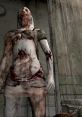 Disturbing creature from Silent Hill, showcasing horror elements with grotesque features and a blood-stained appearance.